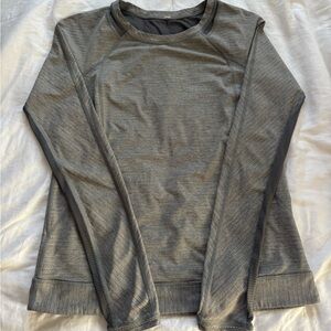 Lululemon Athletica Grey Run For Gold Long Sleeve Top